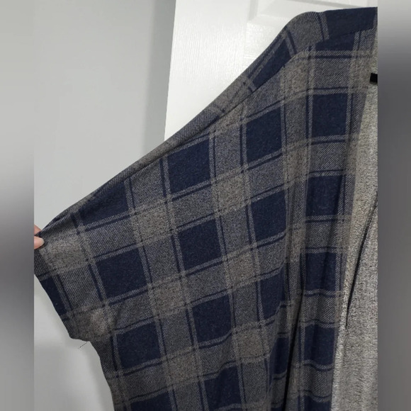 NWOT Lane Bryant Blue & Gray Plaid Short Dolman Sleeve Open Front Cardigan 18/20 - Picture 4 of 10